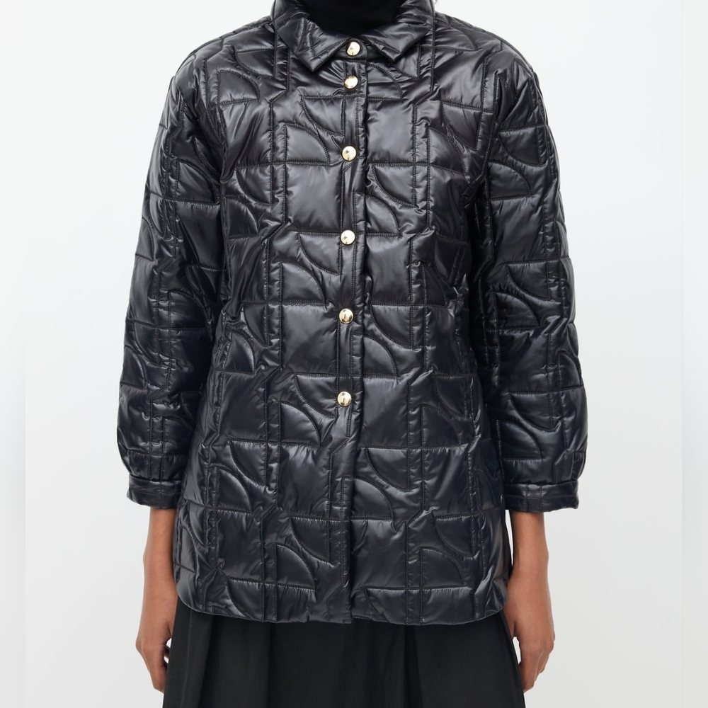 Patou Black Quilted Shirt Jacket - IT 42